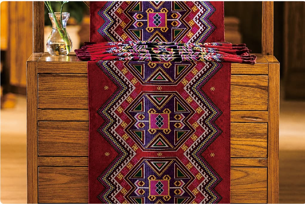Colourful Tujia brocade textile