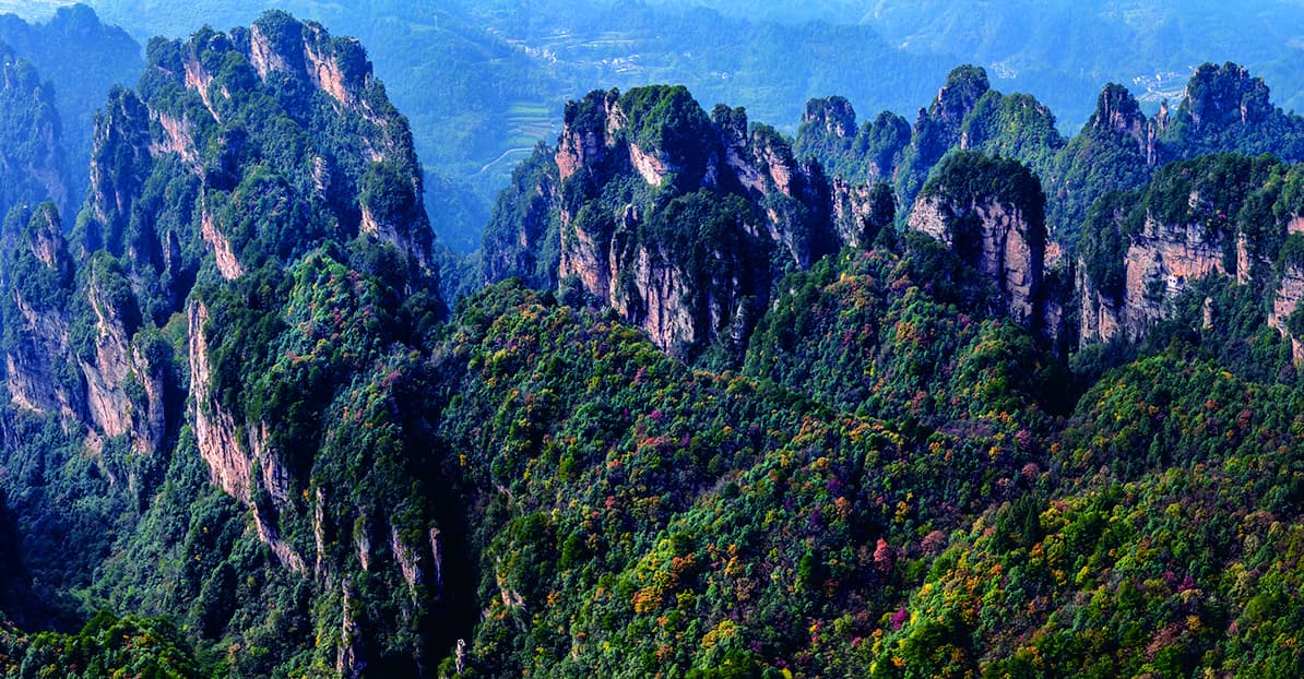 Yangjiajie peak walls adapted from the official Tour Guide Manual