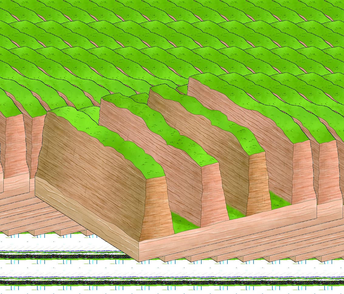 Official diagram showing deeper ravines separating parallel sandstone walls