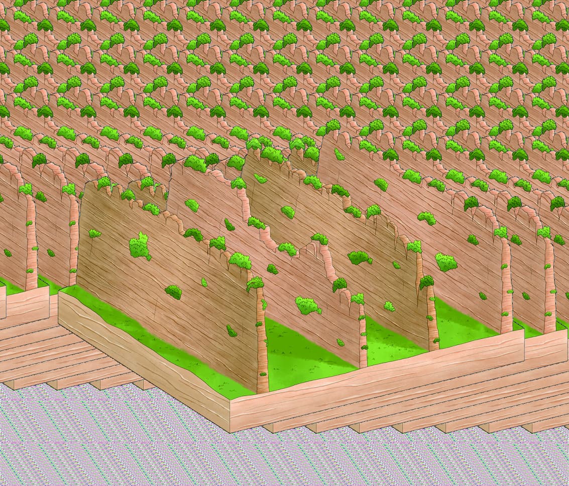 Official diagram showing peak walls further divided into sandstone pillars