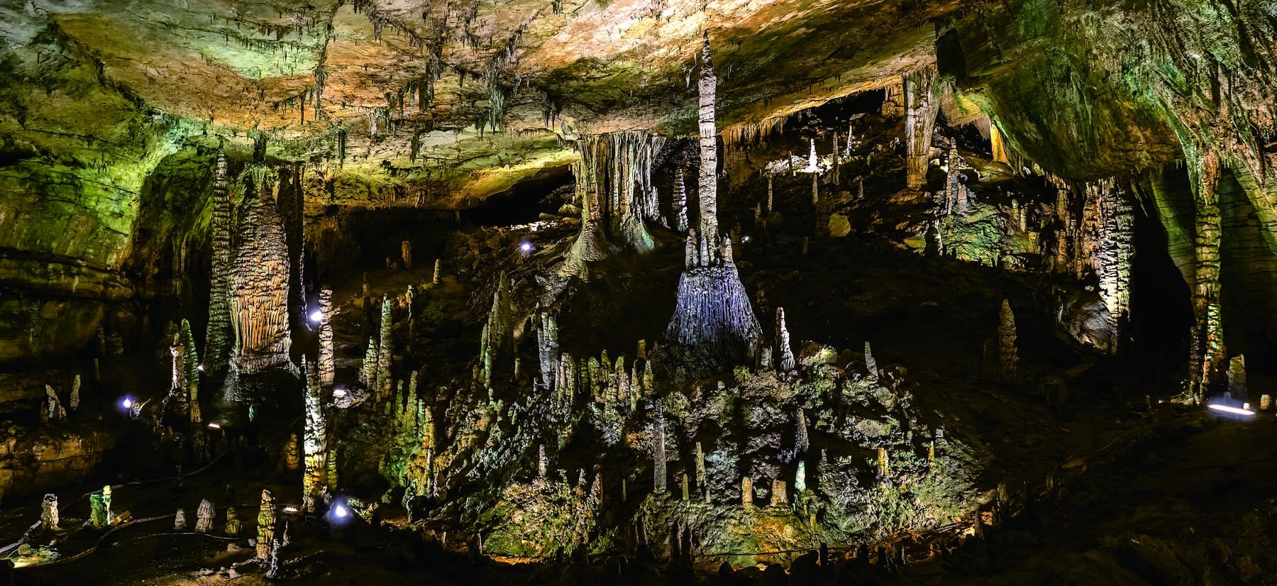 Rock formations inside Yellow Dragon Cave